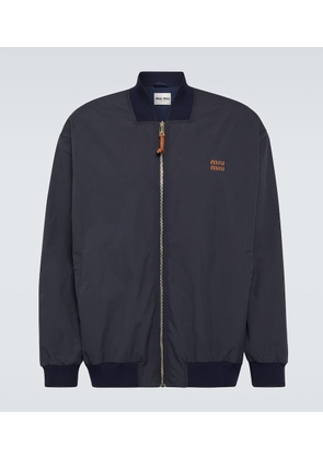 Miu Miu Logo cotton-blend bomber jacket