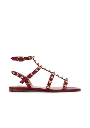 Valentino Garavani Rockstud Sandal in Insolent - Wine. Size 36.5 (also in 36, 37, 37.5, 38, 38.5, 39.5, 40).