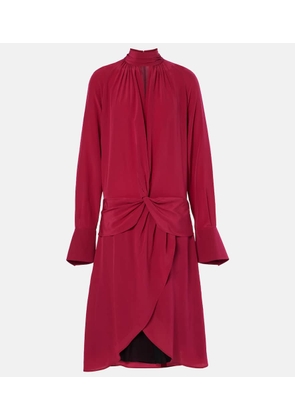 Nina Ricci Gathered silk crepe midi dress
