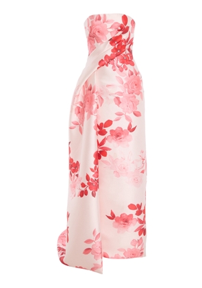 Monique Lhuillier Strapless Draped Column Gown - Moda Operandi