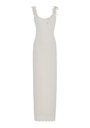 Carolina Herrera Sleeveless Knit Scalloped Lace Maxi Dress - Moda Operandi