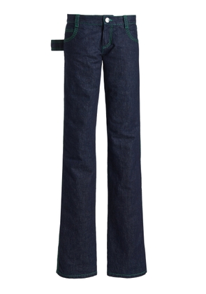 Bottega Veneta Embroidered Rigid Low-Rise Flared-Leg Jeans - Moda Operandi
