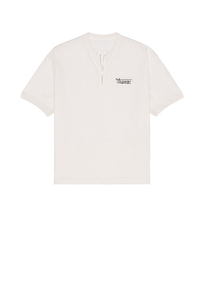 Visvim Merckx Quarter Zip Tee in Off White - White. Size 4 (also in 3).