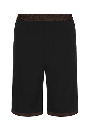 Wales Bonner Ossie Shorts in Black & Brown - Black. Size 48 (also in 46, 50, 52).