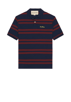 Valentino Piquet Polo in Grandala & Raspberry - Blue. Size M (also in L, S, XL/1X).
