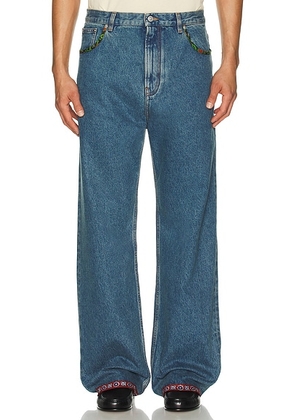 Valentino Denim in Medium Blue Denim - Blue. Size 30 (also in 32, 34, 36).