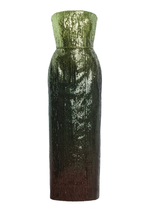 Elie Saab Sequined Strapless Tulle Midi Dress - Moda Operandi