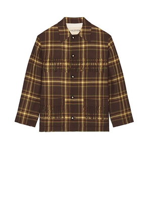 Valentino Caban Jacket in Brown - Brown. Size 50 (also in 48, 52).