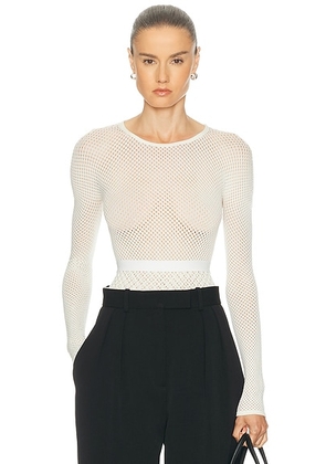 WARDROBE.NYC X Rosie Huntington-Whiteley Web Bodysuit in Ivory - Ivory. Size XXS/XS (also in ).