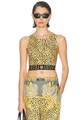 VERSACE Tank Top in Neutral - Mustard. Size 2 (also in 1).