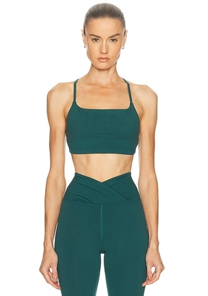YEAR OF OURS Stretch Bralette in Deep Pine - Green. Size S (also in L, XS).