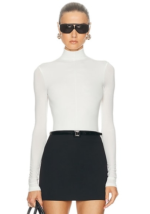 WARDROBE.NYC X Rosie Huntington-Whiteley Long Sleeve Bodysuit in Ivory - White. Size XL (also in L).