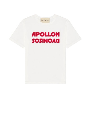 Valentino Graphic Tee in Bianco & Rosso - White. Size M (also in L, S, XL/1X).