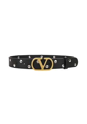 Valentino Garavani V Logo Signature Studs Belt in Nero - Black. Size 70 (also in 65, 75, 85).