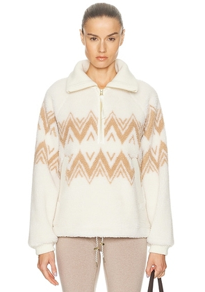 Varley Hendrik Half Zip Sherpa Sweatshirt in Egret - Cream. Size M (also in L, XS).