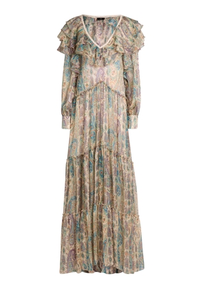 Etro Tiered Open Back Silk Maxi Dress - Moda Operandi