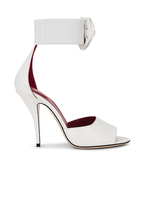 Valentino Garavani Drip Rose Sandal in Bianco & Multicolor - White. Size 37 (also in 37.5, 36, 39, 40, 41, 38.5).