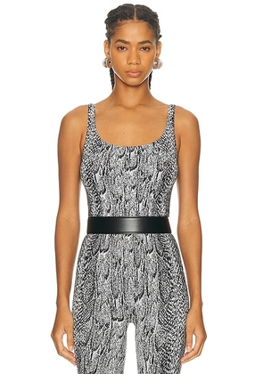 Wolford Seamless Python Bodysuit in White & Black - White,Black. Size S (also in L, XS).