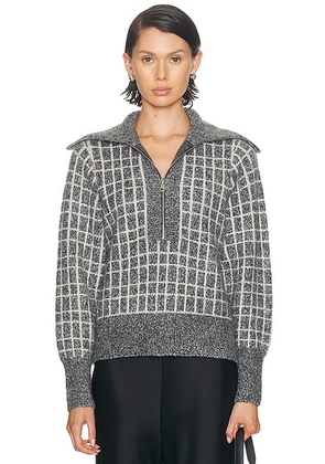 Varley Furley Half Zip Knit in Charcoal Marl - Charcoal. Size M (also in L, S, XS).