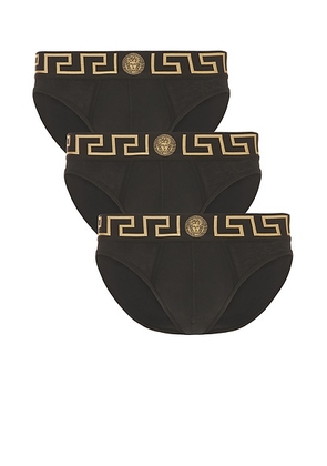 VERSACE Underwear Tri-Pack in Black - Black. Size 4 (also in 3, 5, 6).