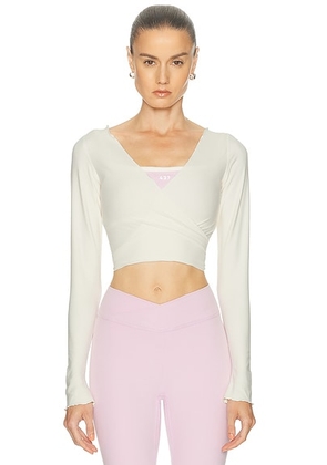 437 The Wrap Top in Cream - Cream. Size XL (also in L, M, S, XS).