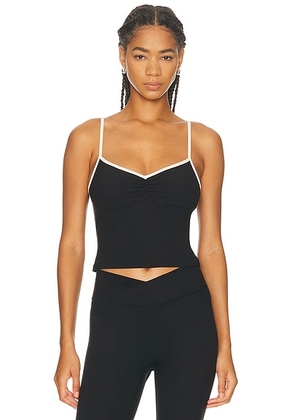 437 The Ballet Tank Top in Black & Cream - Black. Size S (also in L, XS).
