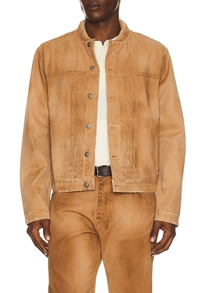 424 Collection Trucker Jacket in Sand - Brown. Size 52 (also in 46, 54).