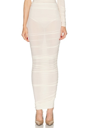 Wolford Sheer Drape Skirt in Buttercream - Cream. Size M (also in XS, S, L).
