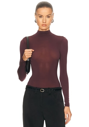 Wolford Buenos Aires String Bodysuit in Wild Plum - Wine. Size M (also in XS, S).