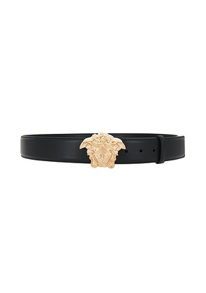 VERSACE Belt in Black & Versace Gold - Black. Size 85 (also in 95).