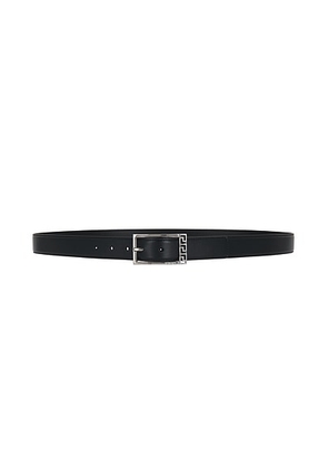 VERSACE Belt in Black & Ruthenium - Black. Size 110 (also in 105, 85, 95).