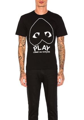 COMME des GARCONS PLAY Emblem Cotton Tee in Black - Black. Size M (also in L, S).