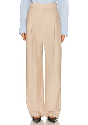 WARDROBE.NYC Mid Rise Trouser in Khaki - Nude. Size M (also in XXS, XS, L).
