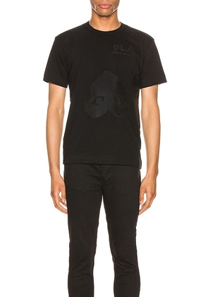 COMME des GARCONS PLAY Flipped Heart Cotton Tee in Black - Black. Size M (also in L, S).