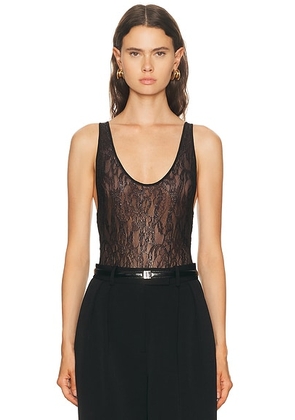 WARDROBE.NYC Lace Tank Bodysuit in Black & Silver - Black. Size M (also in L).