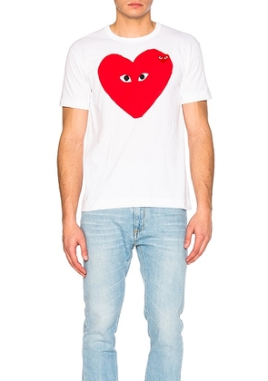 COMME des GARCONS PLAY Large Heart Tee in White - White. Size S (also in M).