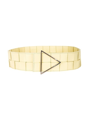 Bottega Veneta Intreccio Triangle Belt in Ice Cream & Silver - Neutral. Size 75 (also in 80, 70).