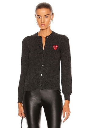 COMME des GARCONS PLAY Cardigan in Charcoal Grey - Grey. Size S (also in M).