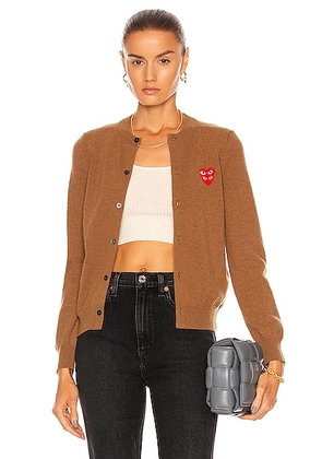 COMME des GARCONS PLAY Cardigan in Brown - Brown. Size L (also in M).