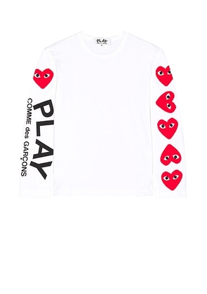 COMME des GARCONS PLAY Logo Tee in White - Novelty,White. Size M (also in ).