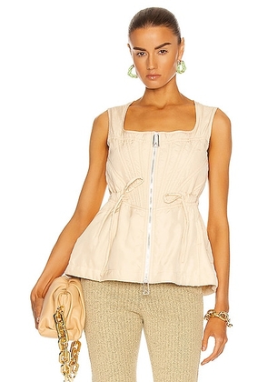 Bottega Veneta Washed Fluid Parachute Top in Seashell - Ivory. Size 38 (also in 36, 40).