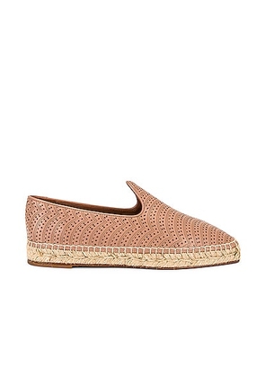 ALAÃA Flat Espadrilles in Chair - Blush. Size 38 (also in 37, 39, 41).