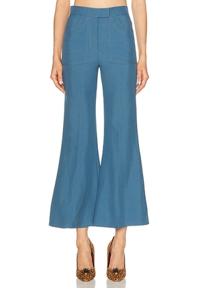 Valentino Lana Mohair Pant in Avio - Blue. Size 40 (also in 42).