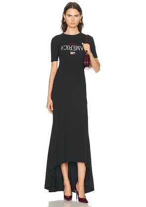 Willy Chavarria Welcome To America Jersey Gown in Black - Black. Size M (also in S, XS).