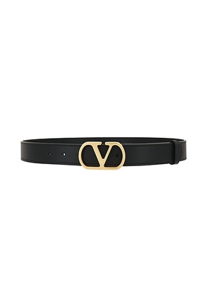 Valentino Garavani Brass Logo Belt in Nero - Black. Size 100 (also in 110, 85, 90).