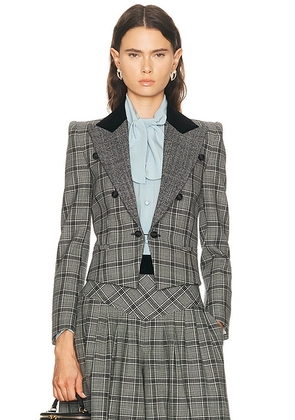 Valentino Check Jacket in Grigio  Chiaro  Antracite  & Nero - Grey. Size 36 (also in 40).