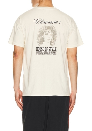 Willy Chavarria House Of Style Easy Tee in Masa - Cream. Size L (also in S, M, XL/1X).
