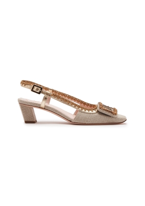 Roger Vivier Belle Vivier Leather-Trim Slingback Pumps - Moda Operandi