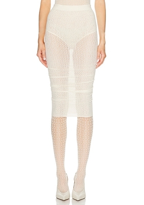 Wolford Daisy Net Skirt in Buttercream - Cream. Size L (also in XS, S, M).