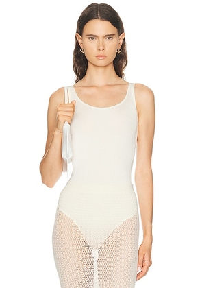 Wolford Jamaika String Bodysuit in Buttercream - Cream. Size L (also in XS, S, M).